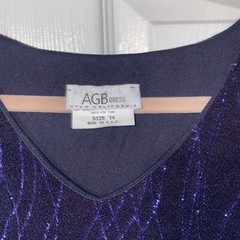 vintage dress AGB buyer california beaded KAUFMANN size 14 made in usa NWT
