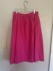 Vintage 1980s 1990s Pink Skirt with Pockets 100% Cotton Size Large Made In USA