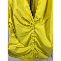 Vintage Express Design Studio Yellow Ruched Sleeveless Y2K Top M