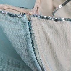 Vintage 50s Ice Blue Cupcake Dress Fairycore Balletcore Prom Tulle Party XXS
