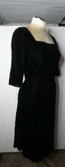 VTG 1950s A Norman Original Black Velvet Cocktail Dress Midi Women’s 6 / Small