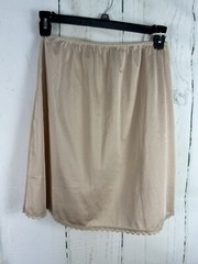 Vintage Valair L 20″ Beige Nylon Tricot A-line Half Slip