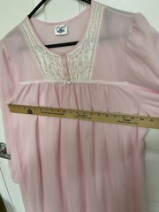 Fundamentals Sears Gown Night Gown Size L Pink Embroidered Long Sleeves NWOT