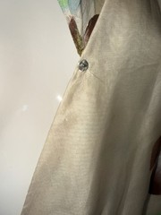 Vintage 1930s Hand Painted Cream Elegant Silk Chiffon Organza Garden Party Gown