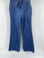 Vtg 70s N’est Ce Pas?STAR BUTT Jeans Bell Bottom Belted Denim Disco 28×32 W/belt