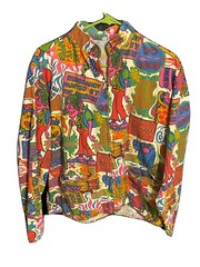 1960s Pop Art Hot Dogs And Dill Pickles Vintage Handmade Custom Zip Up Jacket