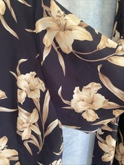Vtg 90s Jaclyn Smith Floral Skirt Blouse Set Plus 24W 26W Navy Lily Flowy Summer