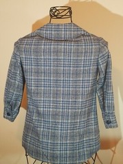 Vtg Pendleton Womans Jacket/Blazer Blue/Gray/Black Check 3/4 Sleeves Sz 4-6 EUC