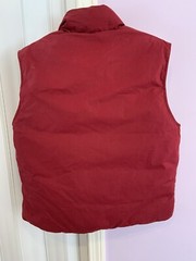 Vintage Eddie Bauer Premium Goose Down Puffer Vest Burgundy Red ~ Sz M