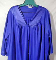Vassarette Pajama Set & Robe XXXL Peignoir Blue 3 pc Embroidery Loose Fitting 3X