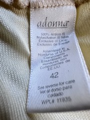 VINTAGE ADONNA Women Slip Union Made USA Nylon And Lace Shiny Vanilla 42 XL