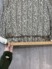 Vintage Dress Suit 2 Piece Blouse Skirt Set Liz Petite Inc Taupe 70s Size 6