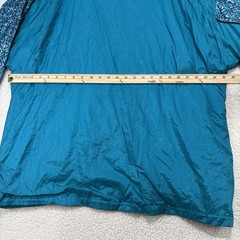 Vtg Honors Plus Size 1x 18/20 Nylon Windbreaker Track Jacket 80s Bold Teal Print