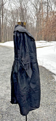 1800’s Antique Victorian Ladies Black Silk Taffeta Mourning Coat w/ Large Collar