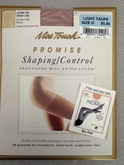 Color: Light Taupe Size D Shaping/Control Pantyhose Sheer w- Extra LYCRA