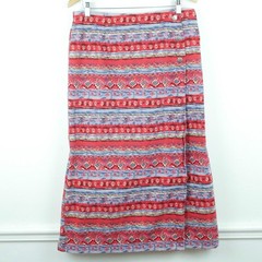 Vintage 16 Skirt Western Country Rodeo Boho Southwest Aztec Print 90s Midi Wrap