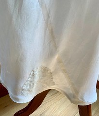 1930s Bridal Nightgown | Embroidered Bias Cut Boudoir Gown | Ivory 30DI