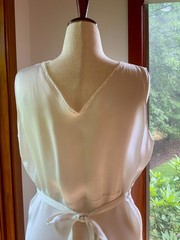 1930s Bridal Nightgown | Embroidered Bias Cut Boudoir Gown | Ivory 30DI
