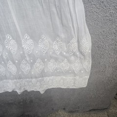 Antique 1900s 10s 20s Embroidered Cotton Lace Lawn Tea Under Dress XXS/XS READ