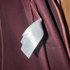 Max &Co. Womens Long Faux Leather Coat in Dusty Rose tag cut out