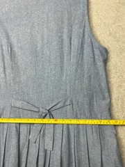 Vintage Lanz Originals Blue Chambray Midi Dress Vest Embroidery Cottagecore