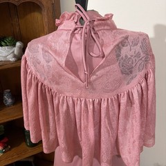 Vintage 70’s Prairie Style Pink Summer Maxi Dress SM/MED Formal/Evening Shawl
