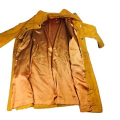 Vintage 60s 70s Bonnie Cashin Sills Gold Turn Lock Leather & Canvas Coat Jacket