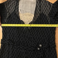 Turn of Century 1920’s BLack Afternoon DRESS Geometric details, lace, jewels.