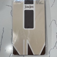 Vintage Neiman Marcus Sheer Nylon Stockings Shadow Toe Misty Taupe 2 Pair NEW
