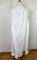 J Peterman Sz L White Cotton Petticoat Nightgown Midi Cottagecore Prairie Ribbon