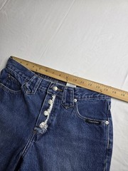 Vtg 90s Rockies Slim Fit Button Fly Western Jeans Raw Hem Women 27(29) Cowgirl