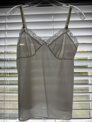 Vintage Deena White Lace Trim Camisole Cami Tank Size 32