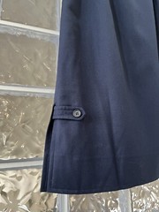 COURREGES PARIS Vtg Blue 100% Wool Skirt Pockets Lined Side Slits Size A (Small)
