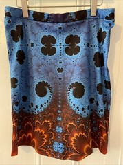 Rare Vintage Todd Oldham TO2 Polyester Graphic Print Heat Map? Mini Skirt Size M