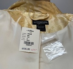 NWT J Peterman Life at Chenonceaux Silk Damask Cutaway Jacket Bust 36-38 $335.00