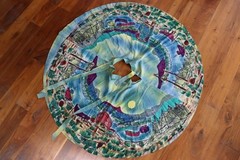 Vintage 1960’s Mexican Painted Cotton Circle Skirt Size 32″ Waist Exc Condition