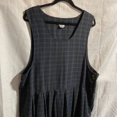 Vintage Brynn Connelly Dress Jumper Womens 16 Plaid Tartan Navy Blue Green