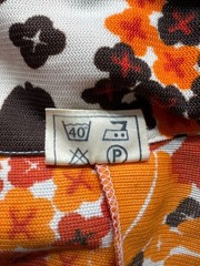 1970s Floral Mod Mini Dress Button Front Aline Space Age Gogo Twiggy Shift EU 38