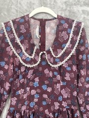 VTG 80s Gunne Sax Jessica McClintock Floral Prairie Dress Purple Size Small?