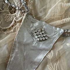 Vintage 1940s 1950s Silver Rhinestone Sequin Showgirl Bottoms Costume Hollywood