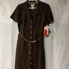 Vintage R & K Originals Dress Women’s Size 16 Brown Button Down Perfect Summer