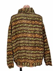 Vintage 100% Silk Studio Sportif Bomber Jacket Animal Print Geometric Zip XL