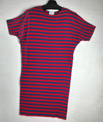 VENEZIA Sportswear Vintage Stripe Cotton Knit Dress Women Navy Red Size M NEW