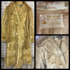 Vtg Fur Coat By GEORGE M. TRAHOS Fur House Athens Greece