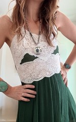 Vintage 1930s Emerald Green Silk Chiffon Lace Gown Bias Cut Sheer Slip Dress S M