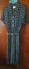 Vintage Lady Carol Black White Geo Squares Dress Belt Secretary Size 8