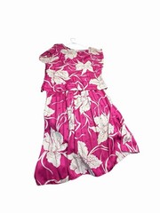 VTG David Alan Pink White Floral 2 Pc Skirt Set Women 14.5 Tropical Hawaiian