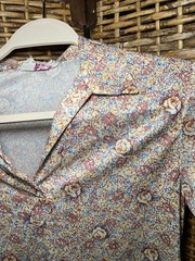 Vintage 70s Nylon Shirt With Tag Rose Print Measurements In Photos