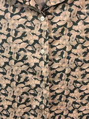 Devon Vtg 70s Polyester Top Size M Floral Blouse Collared Long Sleeves Button Up