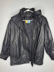Vintage G3 Leather Fashions Oversized Highneck Jacket Size Small Made In USA